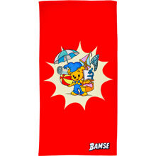Swimpy Bamse Badehåndklæde Stranden Rød