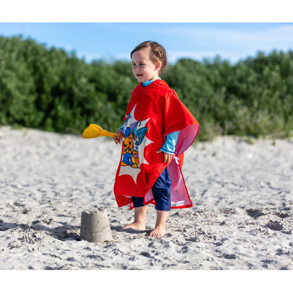 Swimpy Bamse Badeponcho Stranden Rød (Billede 2 af 3)