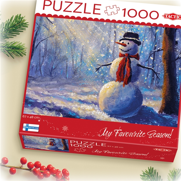 Puslespil 1000 Brikker Happy Snowman (Billede 2 af 2)