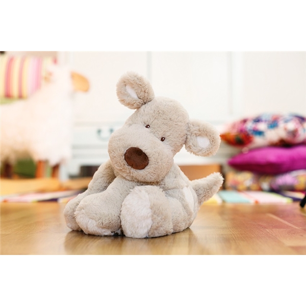 Teddykompaniet Hund Teddy Stor Grå (Billede 2 af 2)