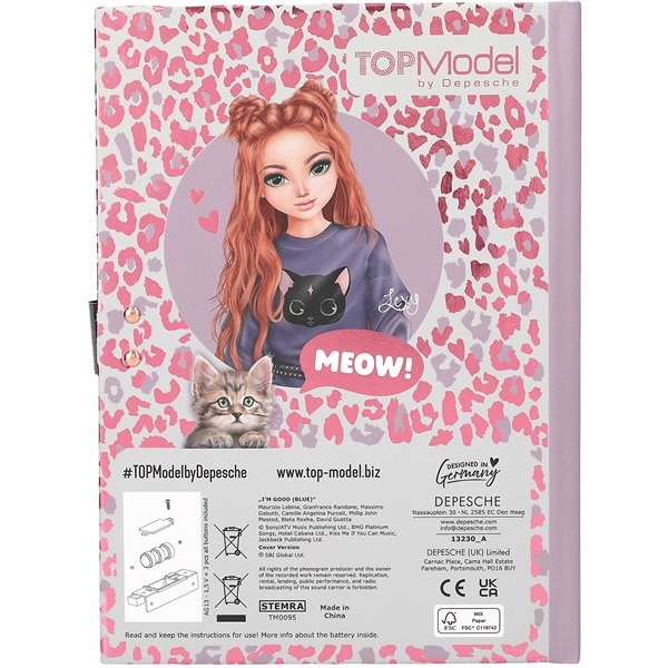 TOPModel Dagbog med kode & musik REBEL KITTY (Billede 4 af 4)