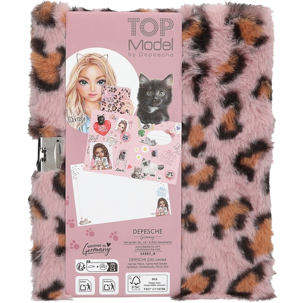 TOPModel Dagbog fluffy m. Hjertelås, lyserød (Billede 4 af 4)