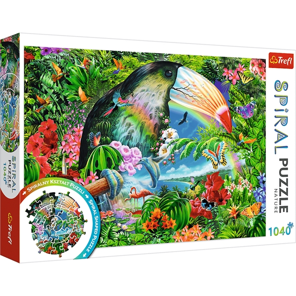 Puslespil 1040 Brikker Spiral - Tropical Animals (Billede 1 af 2)