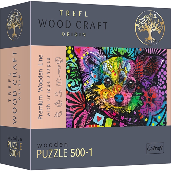 Trefl Wood Puslespil Colorful Puppy 501 Brikker (Billede 1 af 5)