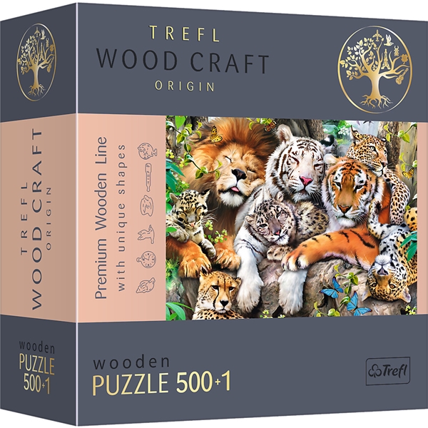 Trefl Wood Puslespil Wild Cats 501 Brikker (Billede 1 af 5)