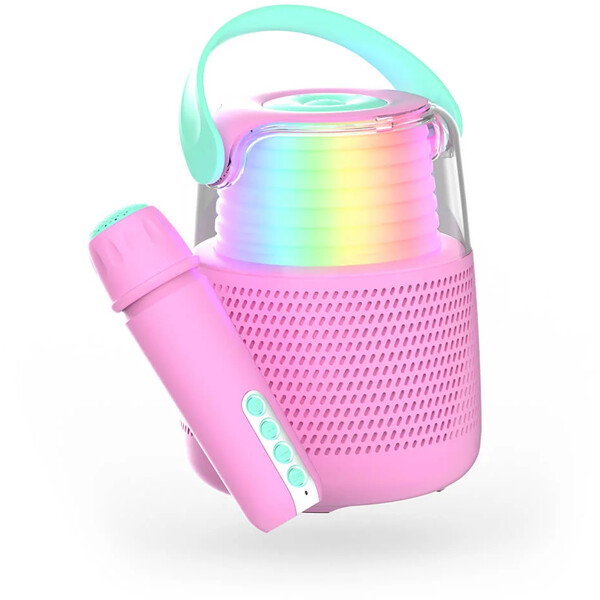 Højttaler Karaoke Kit Mic LED Pink (Billede 2 af 9)