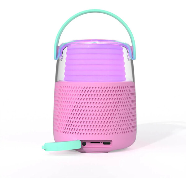 Højttaler Karaoke Kit Mic LED Pink (Billede 3 af 9)