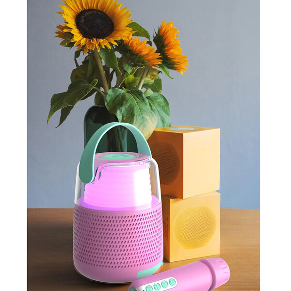 Højttaler Karaoke Kit Mic LED Pink (Billede 7 af 9)