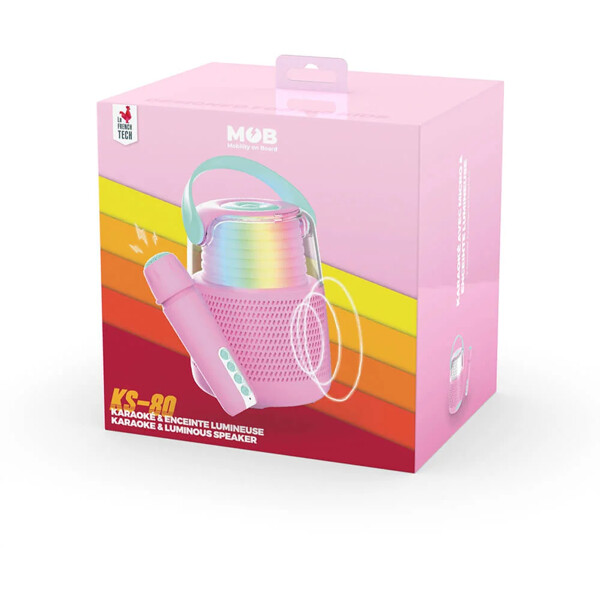 Højttaler Karaoke Kit Mic LED Pink (Billede 9 af 9)