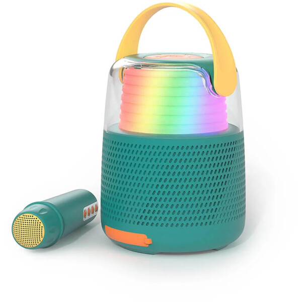 Højttaler Karaoke Kit Mic LED Blå (Billede 1 af 9)