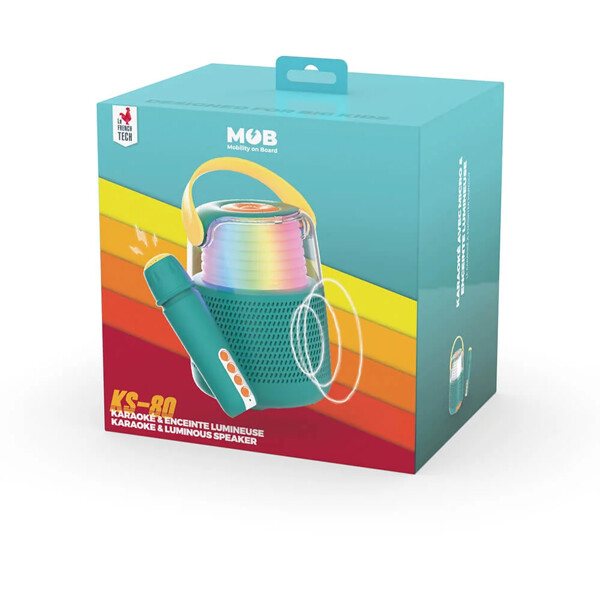 Højttaler Karaoke Kit Mic LED Blå (Billede 9 af 9)