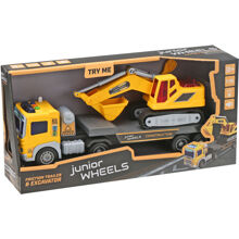 Junior Wheels Friction Trailer med Gravemaskine