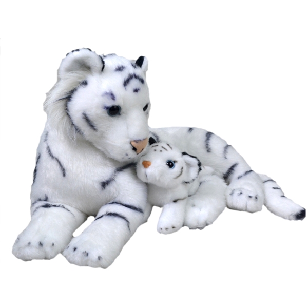 Wild Republic Mom & Baby Hvid Tiger 38 cm