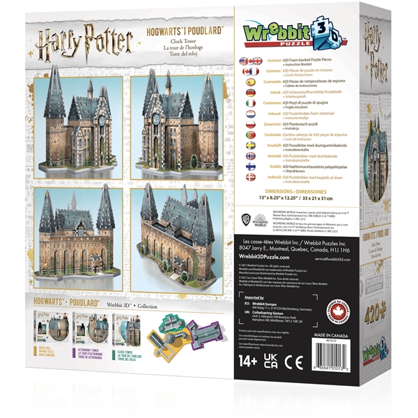 Wrebbit 3D Puslespil Hogwarts Klokketårn (Billede 4 af 4)